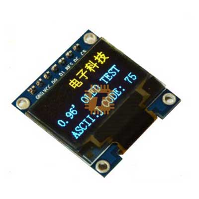 0.96 inch 128X64 OLED Display Module Blue Yellow SPI (DM0007)