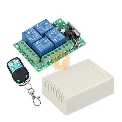 12VDC 3A 4 Way 4 Channel RF Relay Module with Remote Controller 433MHz (MD0985)