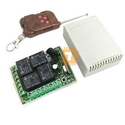 12VDC 4 Way 4 Channel RF Relay Module with Remote Controller 10A 433MHz (MD0274)