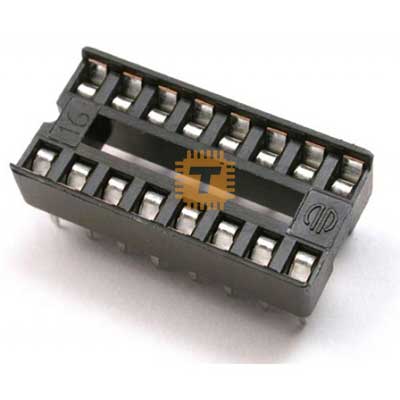 16-pin Normal IC Base 2.54mm (HE0016)