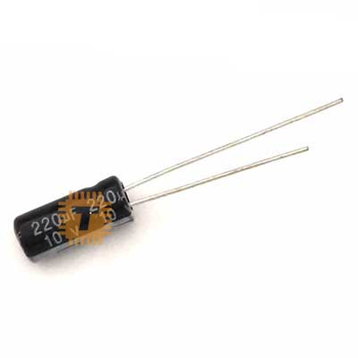 220uF 10V Electrolytic Capacitor THT (CA0067)