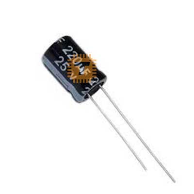 220uF 25V Electrolytic Capacitor THT (CA0007)