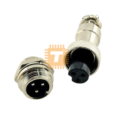 3 Pin GX12 12mm M12 Metal Aviation Plug Socket Pair (TB0032)