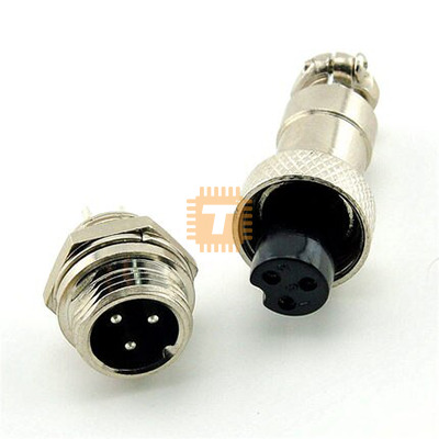 3 Pin GX12 12mm M12 Metal Aviation Plug Socket Pair (TB0032)