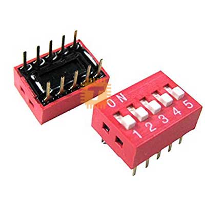 5P 5-Position DIP Switch 2.54mm Pitch 2 Row 10 Pin (BU0017)