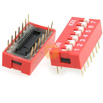 7P 7-Position DIP Switch 2.54mm Pitch 2 Row 14Pin (BU0077)