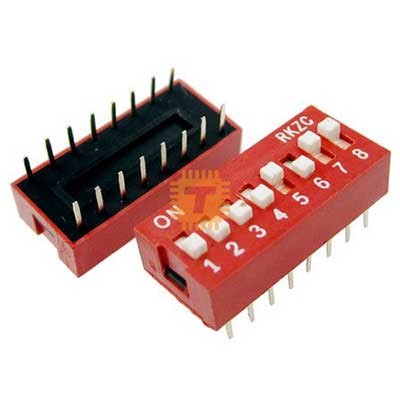 8P 8-Position DIP Switch 2.54mm Pitch 2 Row 16 Pin (BU0047)