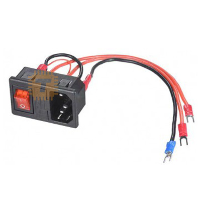 AC Power Socket Type A with Indicator Switch and Fuse Connector 3 Pin 220VAC 15A Panel Mount IEC C14 (MT0329)