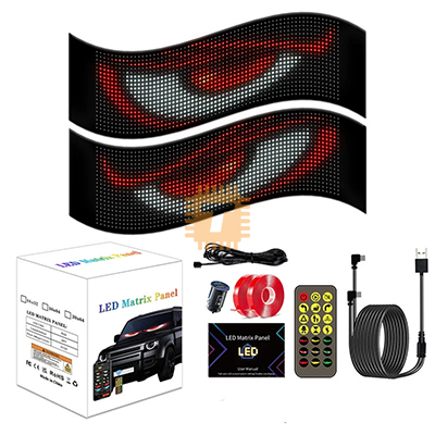 Auto Car Sign Devil Eye 103x348mm 20x64 RGB LED Matrix Waterproof Pixel Panel (LE0032)