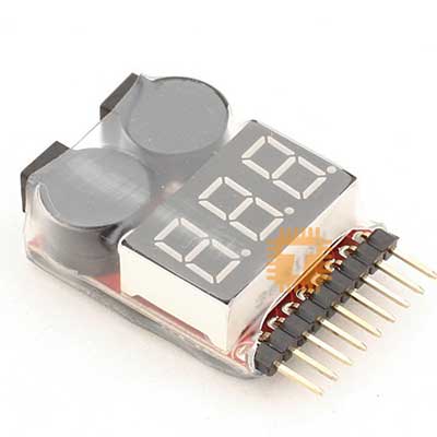 Battery Voltage Tester for 1-8S Lipo Li-ion Battery Buzzer Alarm Beeper (BA0044)
