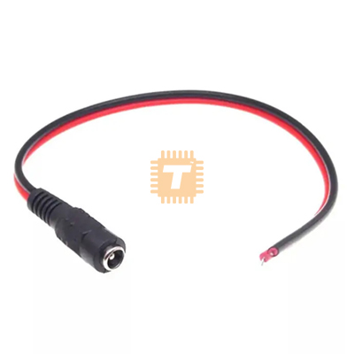 DC Base Barrel Female with Red-Black Twin Wire (TA1342)