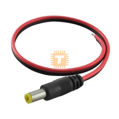 DC Jack Male Pigtail with Red-Black Twin Wire (TA1341)