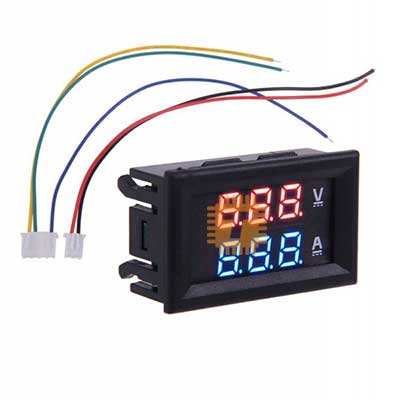 Digital Voltmeter Ammeter 100V 10A Blue & Red Dual LED Display Panel Mount (TA0338)