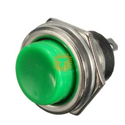 DS-212 Green 16mm Round Metal Push Button Momentary Switch (BU0041)