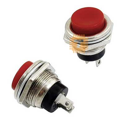 DS-212 Red 16mm Round Metal Push Button Momentary Switch (BU0042)