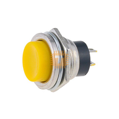 DS-212 Yellow 16mm Round Metal Push Button Momentary Switch (BU0068)