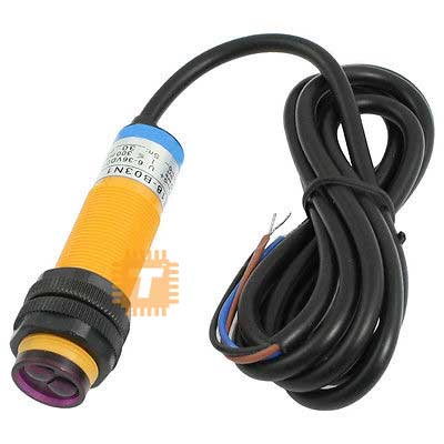 E18-D80NK Infrared Proximity Sensor Yellow NPN-NO with cable (Normal Quality) (MD0237)