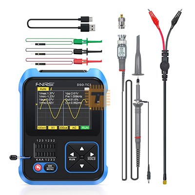 FNIRSI DSO-TC3 Oscilloscope Transistor tester Signal Generator 3 in 1 with P6100 probe (TA1046)