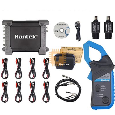 Hantek 1008C 8 Channel USB PC Oscilloscope with CC-65 AC/DC Current Clamp and 2x HT201 20:1 Attenuator (TA1221)