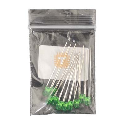 LED 3mm Green Diffused Pack (Approx. 10pcs) (LP0002)