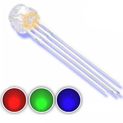 LED 5mm RGB Clear Common Anode (Straw Hat) (LE0017)