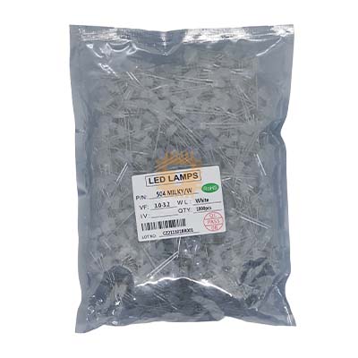 LED 5mm White Diffused Pack Good Quality (1000Pcs) (LE0105)