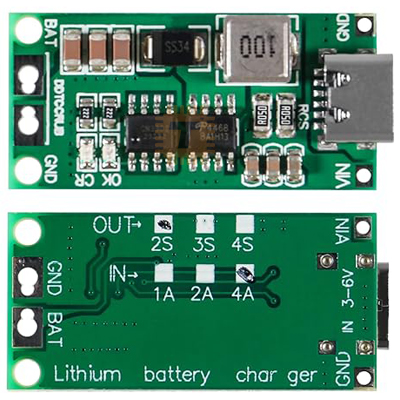 LiPo Li-Ion Type-C to 2S 4A Step-Up Boost Battery Charger (MD0966)