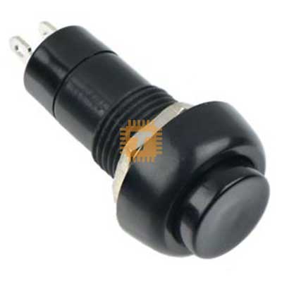 Push On/Off Switch Round Plastic Black Long PBS11 (BU0029)