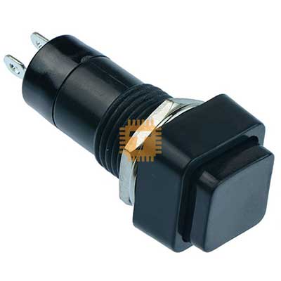 Push On/Off Switch Square Plastic Black (BU0056)