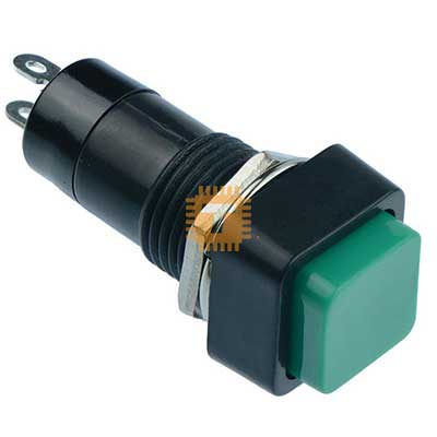 Push On/Off Switch Square Plastic Green (BU0057)