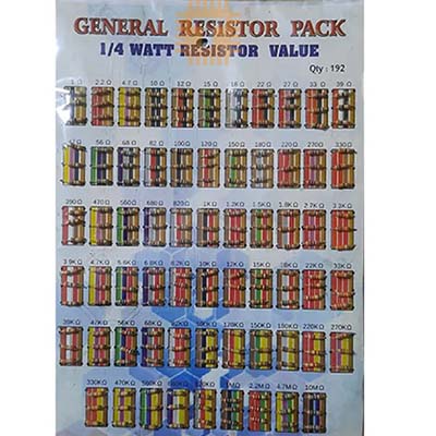 Resistor Pack 1/4W 64 types 192pcs (3pcs small) (RE0190)