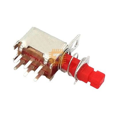 Small Loudness Switch (B/T) 6-pin Self Locking Push Button Switch (BU0136)