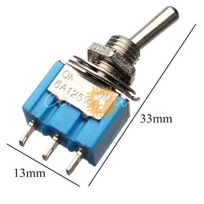 SPDT Toggle Switch 3-Pin 125VAC 6A (BU0060)