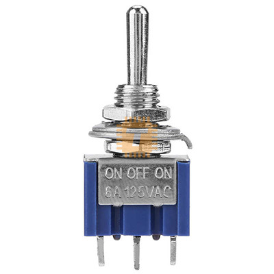 SPDT Toggle Switch 3-Pin 125VAC 6A (ON-OFF-ON) (BU0088)