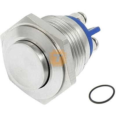 Stainless Steel Metal Push Button 16mm (Raised Top) (BU0089)