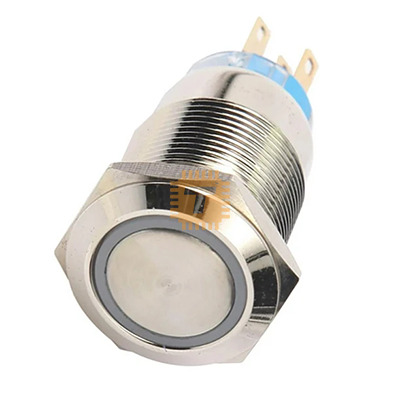 Stainless Steel Metal Push On Switch 24V Round Button 16mm (BU0122)