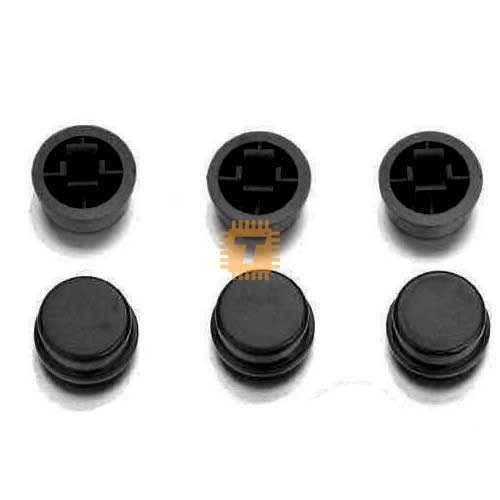 Tactile Button Cap Black Colour 12x12x7.3mm (BU0026)