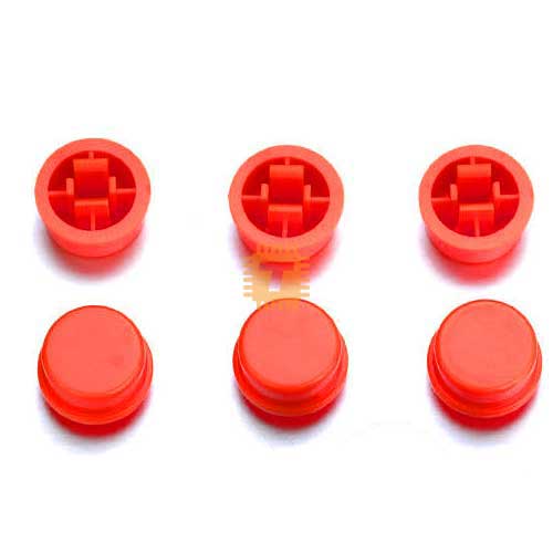 Tactile Button Cap Red Colour 12x12x7.3mm (BU0024)