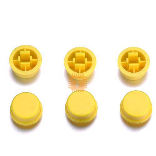 Tactile Button Cap Yellow Colour 12x12x7.3mm (BU0063)