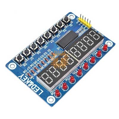 TM1638 8-Digit 8-Bit 8-Key Digital LED Tube Display Module (MD0169)