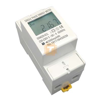 TOMZN SDM220-ECL Energy Meter 230VAC 80A 50/60Hz LCD Display Single Phase Din Rail (TA0811)
