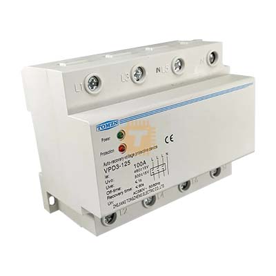 TOMZN VPD3-125 Over Under Voltage Protection Device Din Rail Three Phase 100A 230VAC ON/OFF Automatic Reconnect Protector with Voltage Display (TA0906)