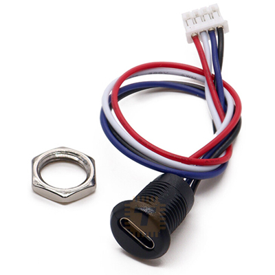 Type-C USB Connector Socket Panel Mount 4-wire Waterproof PH 2.1 (TA1360)
