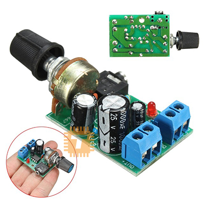 LM386 Audio Amplifier Module DC 3V-12V with Volume Control (MD0433)