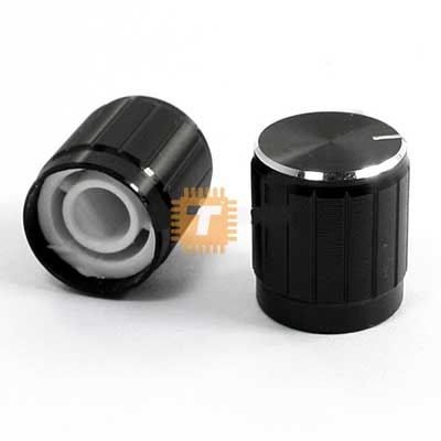 Black Knob for Rotary Switch Potentiometer Volume Control Pointer Hole 6mm (TA0112)