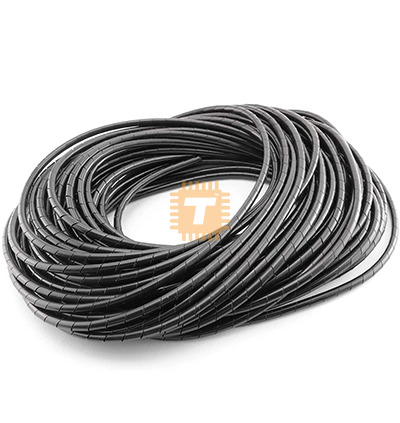 Black 6mm 1 Bag (13.5m/Bag) Spiral Wire Wrapping Tube Cable Sleeves (MT0096)