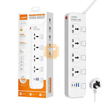 LDNIO SC4408C Universal Power Socket Extension (4 Ports) with USB-A/Type-C Ports (TA1671)