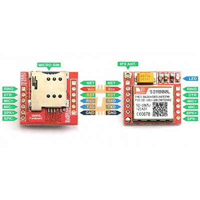 Mini SIM800L GSM Module with Antenna v2.2 (MD0326)