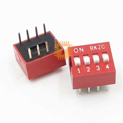 4P 4-Position DIP Switch 2.54mm Pitch 2 Row 8 Pin (BU0019)