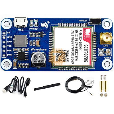 SIM7070G 4G NB-IoT / 4G eMTC / EDGE / GPRS / GNSS LTE HAT Module for Raspberry Pi (MD0844)